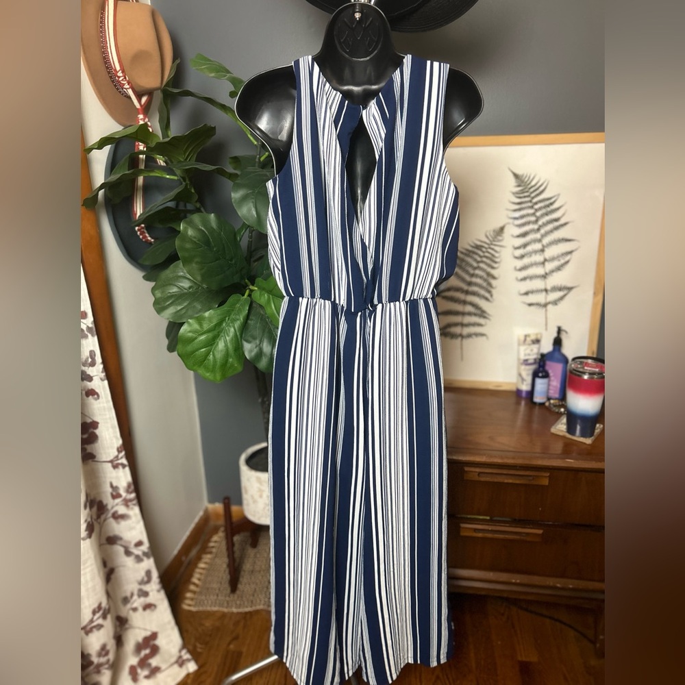 Luxology  Blue And White Jumpsuit - Picture 4 of 5
